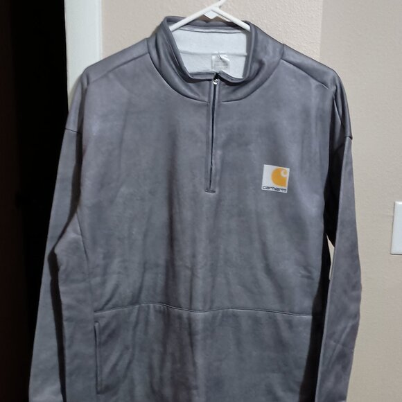 Carhartt 1/4 Zip Long Sleeve Pullover Mens Size Large Silver Gray - Picture 1 of 13